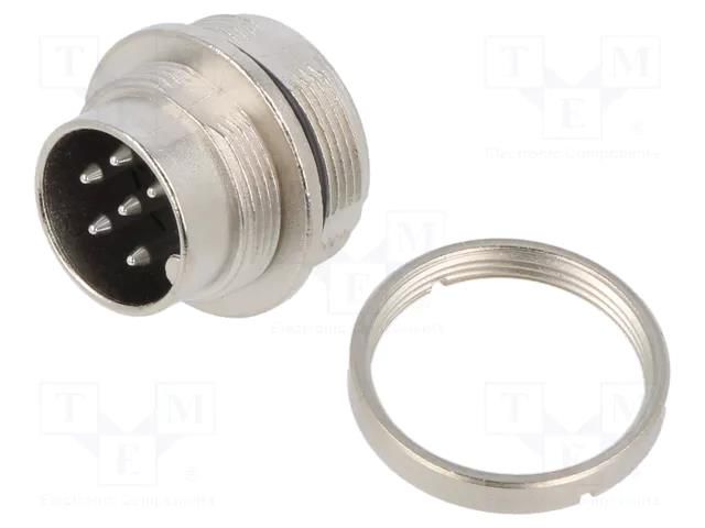 Connector: M16; PIN: 6; IP67; socket; male; 250V; 5A; soldering; 18AWG BINDER 09-0123-00-06