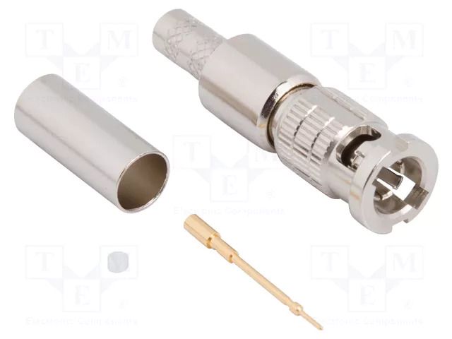 Connector: Micro BNC; plug; male; straight; 75Ω; HD-BNC; crimped AMPHENOL RF 034-1107-12G
