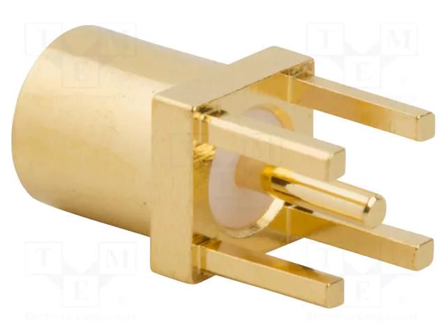 Connector: MMCX; socket; female; straight; 50Ω; THT; on PCBs; PTFE AMPHENOL RF 908-NM22106