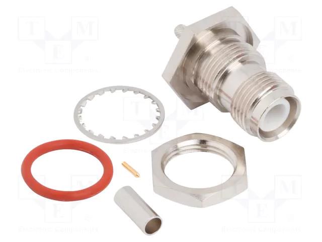 Connector: RP-TNC; socket; male,reverse; straight; 50Ω; crimped AMPHENOL RF 031-6110