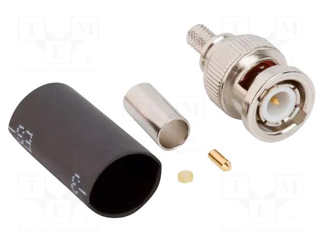 Connector: BNC; plug; male; straight; 50Ω; soldering,crimped; PTFE AMPHENOL RF 031-6924