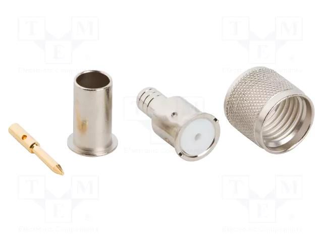 Connector: UHF mini; plug; male; straight; crimped; for cable; PTFE AMPHENOL RF 081-115N-1000