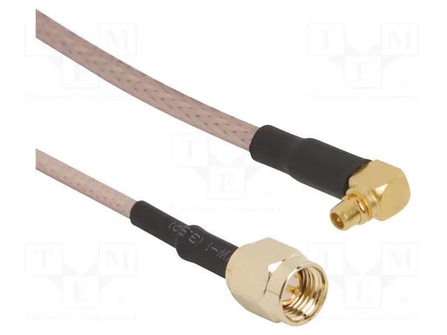 Cable; MMCX male,SMA male; angled,straight; 0.61m; 50Ω AMPHENOL RF 095-902-485-024