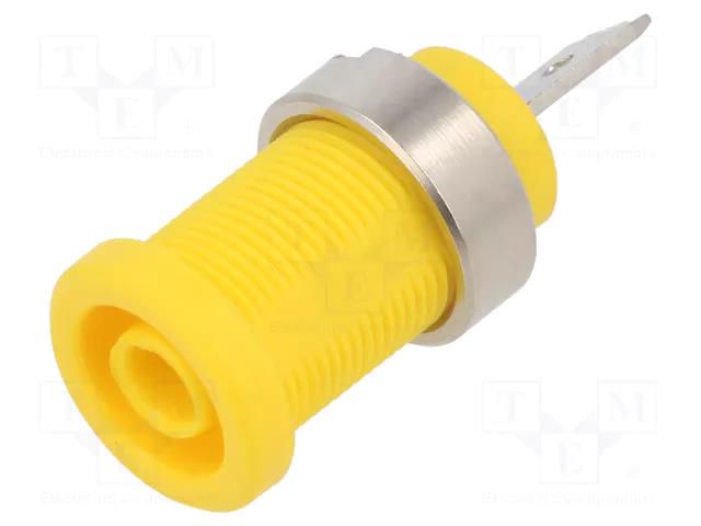 Connector: 4mm banana; socket; 36A; 1kV; yellow; nickel plated ELECTRO-PJP PJP3266-I-J