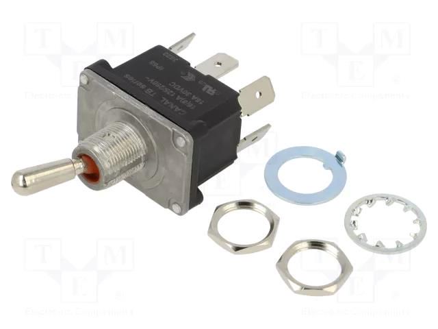 Switch: toggle; Pos: 2; DPDT; ON-ON; 16A/250VAC; 16A/30VDC; TB; IP68 CANAL ELECTRONIC TB4-AB13-1