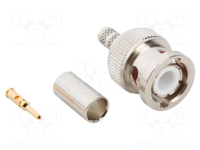 Connector: BNC; plug; male; straight; 50Ω; crimped; for cable; PTFE AMPHENOL RF 112116-10