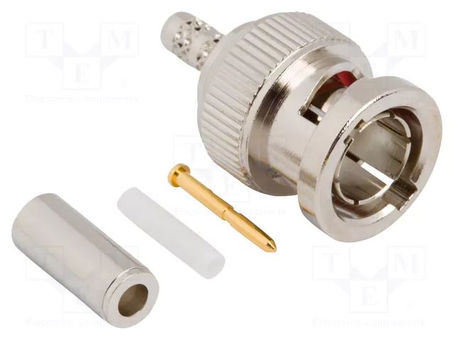 Connector: BNC; plug; male; straight; 75Ω; crimped; for cable; PTFE AMPHENOL RF 112954