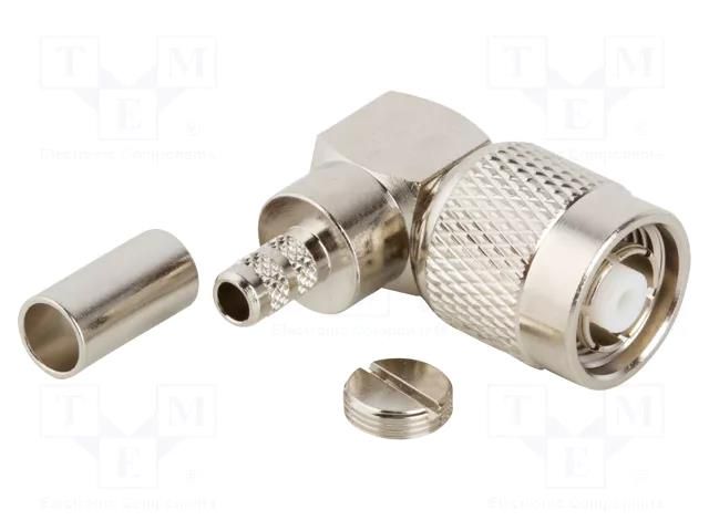 Connector: RP-TNC; plug; reverse,female; angled 90°; 50Ω; PTFE AMPHENOL RF 122140RP