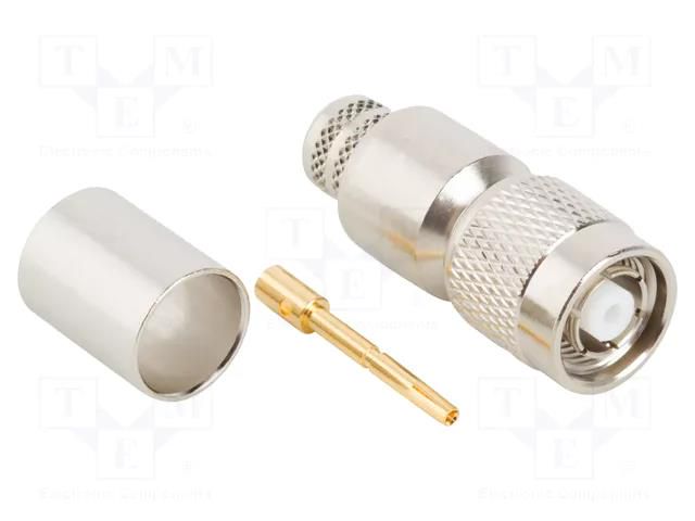 Connector: RP-TNC; plug; reverse,female; straight; 50Ω; crimped AMPHENOL RF 122393RP