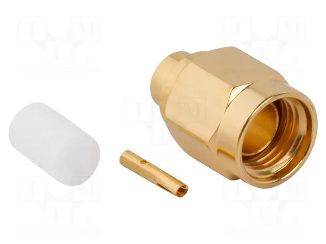 Connector: RP-SMA; plug; reverse,female; straight; 50Ω; soldering AMPHENOL RF 132102RP