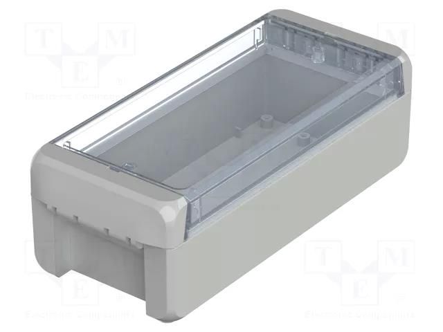 Enclosure: multipurpose; X: 80mm; Y: 191mm; Z: 60mm; BOCUBE; grey BOPLA B180806PC-V0-G7035