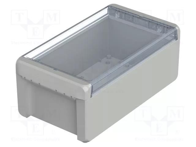 Enclosure: multipurpose; X: 125mm; Y: 231mm; Z: 90mm; BOCUBE; grey BOPLA B221309PC-V0-G7035