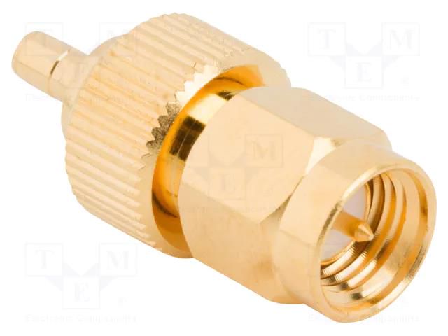 Adapter; SMA male,SSMB female; Insulation: PTFE; 50Ω; brass; 4GHz AMPHENOL RF 242200