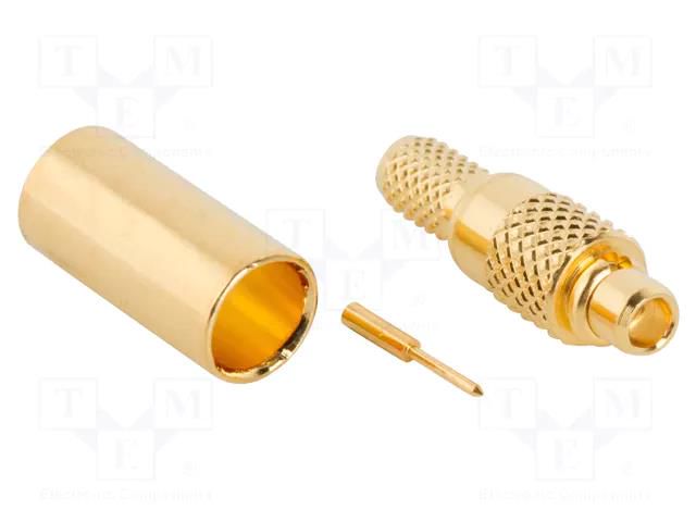 Connector: MMCX; plug; male; straight; 50Ω; soldering,crimped; PTFE AMPHENOL RF 262110