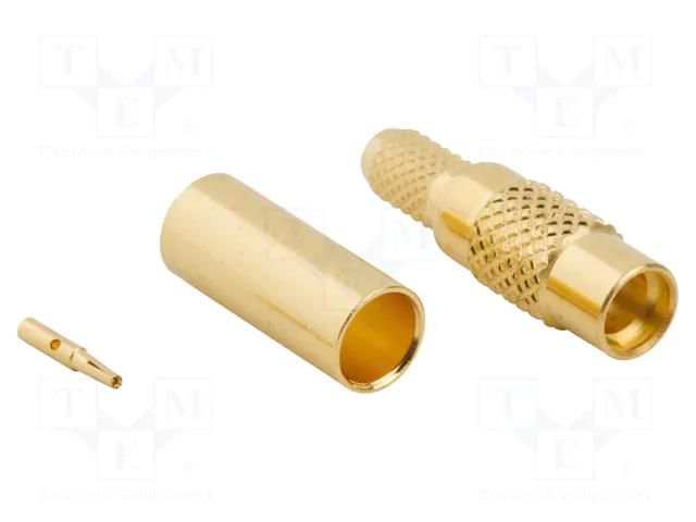 Connector: MMCX; plug; female; straight; 50Ω; soldering,crimped AMPHENOL RF 262119