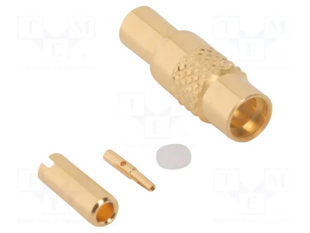 Connector: MMCX; plug; female; straight; 50Ω; soldering; for cable AMPHENOL RF 262125