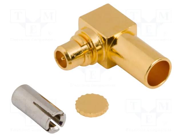 Connector: MMCX; plug; male; angled 90°; 50Ω; 1.13 mm Micro-cable AMPHENOL RF 908-43001