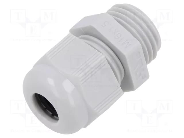 Cable gland; without nut; M16; 1.5; IP68; polyamide; light grey TE Connectivity 1SNG601034R0000