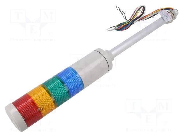 Signalling column; red/amber/green/blue; LED; 12VDC; IP65; STG50L QLIGHT STG50LF412RAGB