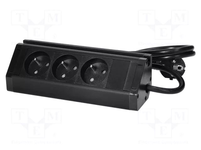 Plug socket strip: furniture; furniture socket; IP20; 3680W; 1.5m VIRONE VIR-FS-14/B