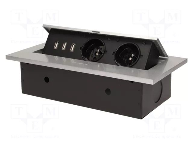 Plug socket strip: furniture; furniture socket; IP20; 3600W ORNO OR-AE-1324/G