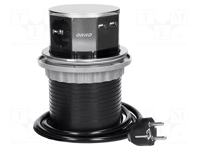 Plug socket strip: furniture; furniture socket; IP20; 3680W ORNO OR-AE-1381-SCHUKO