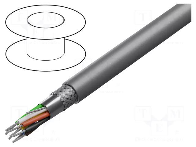 Wire; Pro-Tekt; 8x16AWG; Al-PET-Al foil,tinned copper braid; PVC ALPHA WIRE B957084-GE321