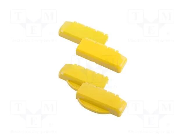 Hinge; polycarbonate; BOCUBE; yellow; 4pcs; UL94V-0 BOPLA BSCHBPC-V01023