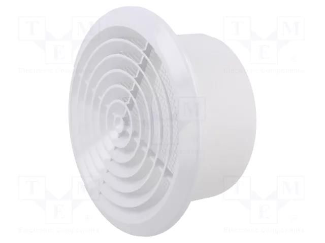 Accessories: ventilation grille; white; Body dim: Ø164x72mm; ABS DOSPEL S.A. 007-0427
