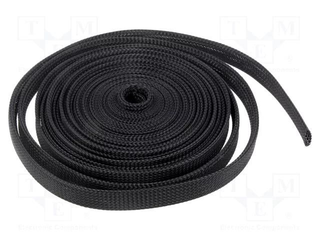 Braid; ØBraid : 15÷27mm; polyester; black; -55÷150°C; L: 10m; reel PARTEX PA-SUP20000DN0