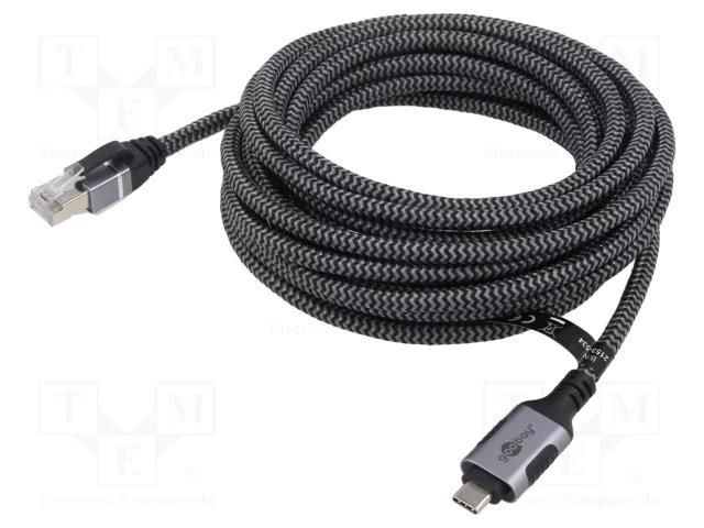 Cable; USB 3.1; RJ45 plug,USB C plug; nickel plated; 7.5m; U/FTP Goobay GOOBAY-70753