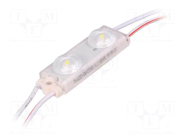 LED; white; 7000K; 720mW; 122lm; IP67; 175°; No.of diodes: 2; 2835 POS PROLED-2W-CC180