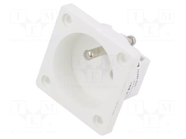 Connector: AC supply; socket; 2P+PE; 250VAC; 16A; white; PIN: 3; IP20 PCE 10484-0WS