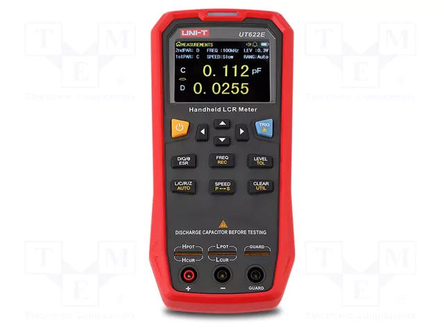 LCR meter; LCD 2,8"; 5 digits; R range: 0÷9.9999MΩ; 0÷99.999mF UNI-T UT622E