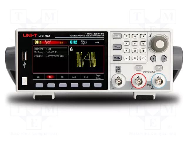 Generator: arbitrary, function; 40MHz; LCD TFT 4,3"; 480x272 UNI-T UTG1042X