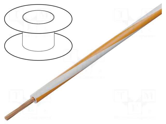 Wire; H05V2-K; stranded; Cu; 0.75mm2; 20AWG; PVC; white-orange HELUKABEL H05V2-K075WHOR