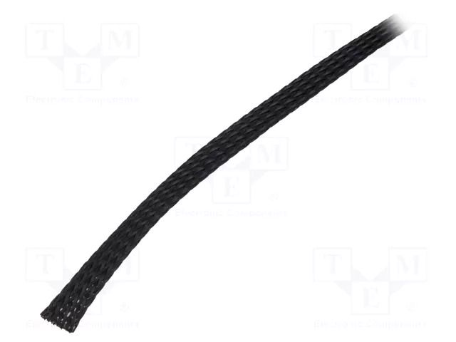 Braid; ØBraid : 5÷10mm; polyester; black; L: 100m; reel; -55÷150°C PARTEX PA-SUP06000BN0