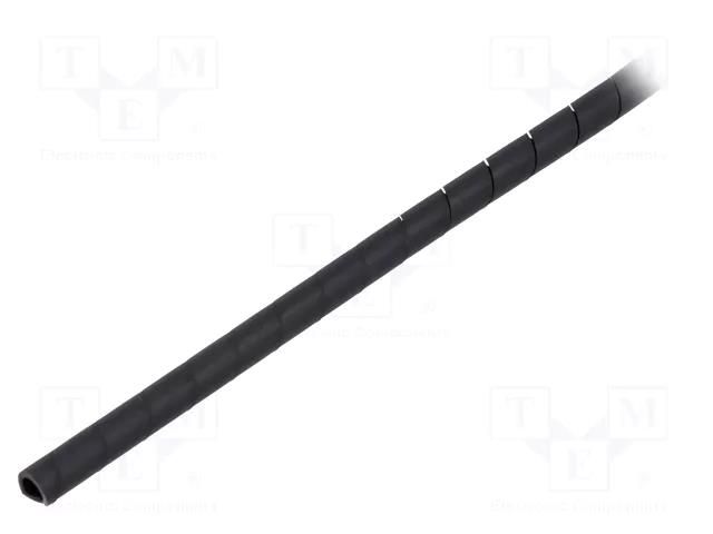 Spiral wrapping; ØBundle : 5÷20mm; PE-FR,polyetylene; black HELLERMANNTYTON SBPEFR4-PE-FR-BK