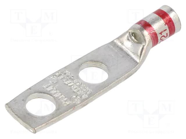 Tip: ring tube; 1/4"; crimped; for cable; copper alloy; Holes no: 2 PANDUIT LCDX8-14A-L