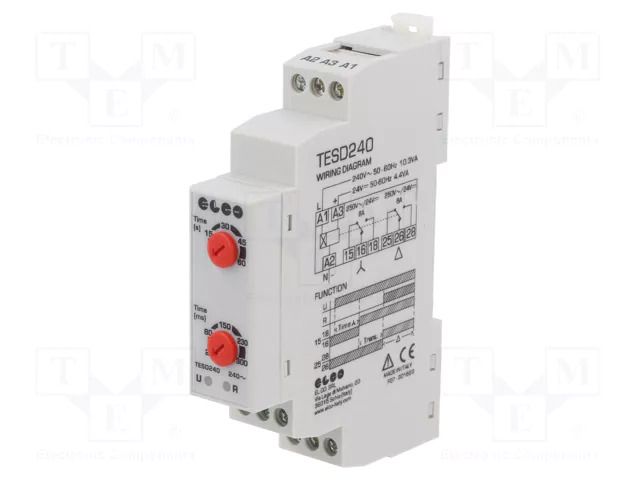 Timer; 1s÷60s; relay; 24VAC,230VAC; 24VDC; for DIN rail mounting ELCO SRL TESD240