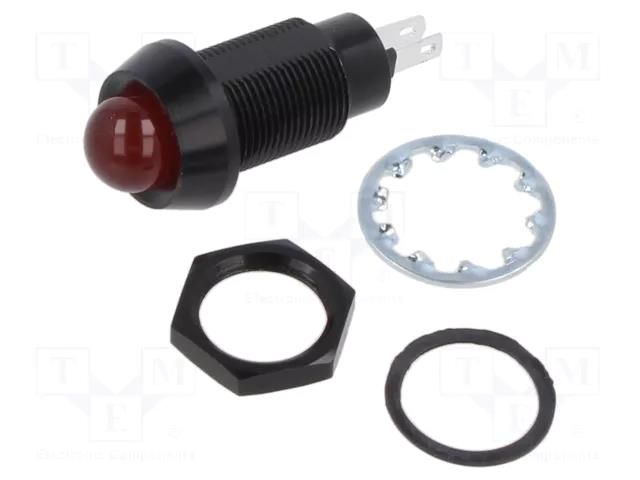 Indicator: LED; prominent; red; 110VAC; Ø12.7mm; IP67; connectors MARL 651-105-75