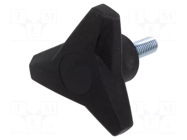 Knob; Ø: 63mm; Ext.thread: M8; 25mm; H: 30.5mm; technopolymer PA ELESA+GANTER EG-64822-C9