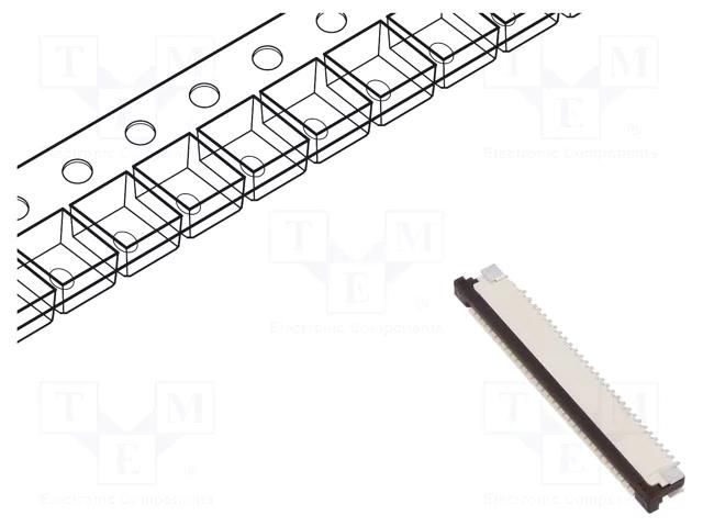 Connector: FFC/FPC; horizontal; PIN: 30; ZIF; SMT; 50V; 0.4A; tinned GCT FFC3B07-30-T