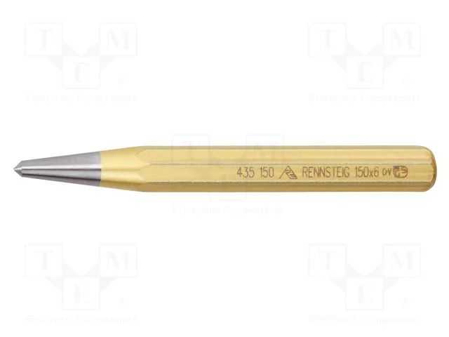 Centre punch; L: 150mm; Spanner: 16mm; Ø: 6mm RENNSTEIG REN.4351500