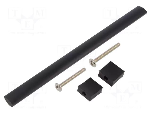 Holder; aluminium; matt black; H: 30.5mm; L: 212mm; W: 15.5mm; handle GTV Poland GTV-UA-B031119220M