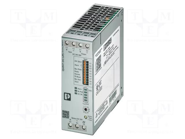 Power supply: switching; for DIN rail; 24VDC; 40A; 98%; 24V PHOENIX CONTACT QUINT4-UPS/24DC/40
