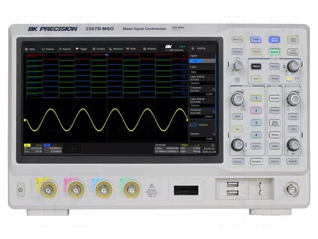 Oscilloscope: mixed signal; Ch: 4; 200MHz; 2Gsps; 200Mpts/ch; 1.7ns B&K PRECISION BK2567B-MSO