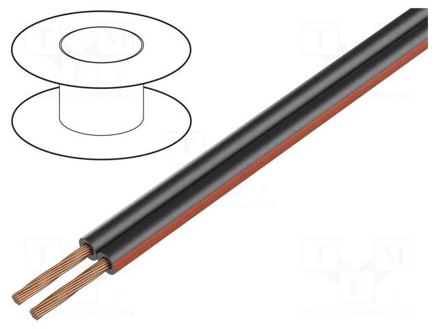 Wire: loudspeaker cable; TLYp; 2x0.5mm2; stranded; Cu; black; PVC SIMECH PKT0014CK