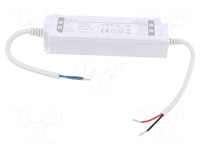 Power supply: switching; LED; 60W; 12VDC; 5A; 220÷240VAC; IP67; 88% YINGJIAO YCL60-60-12