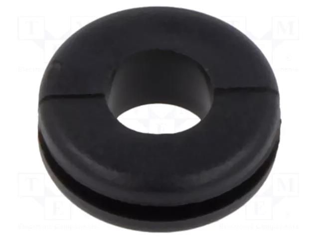 Grommet; Ømount.hole: 9.5mm; Øhole: 6.4mm; black; 0÷80°C; PVC ESSENTRA ESS-10082096